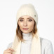 Шапка по голові з шарфом жіноча віскоза з ангорою молочна РІМА 591-813, фото 5