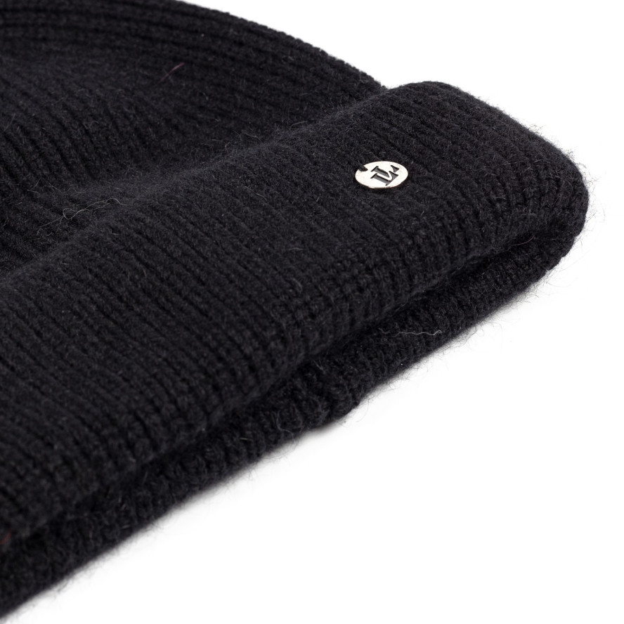 Шапка біні жіноча віскоза з ангорою чорна МАРІЯ 591-974, фото 2