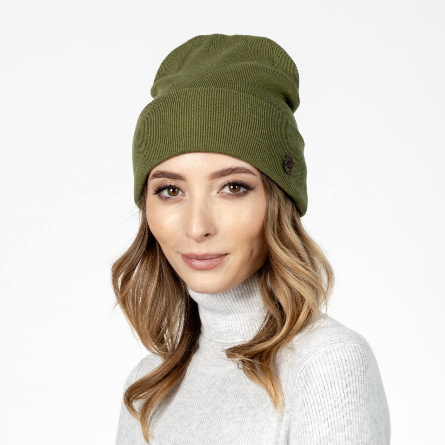 Шапка бини женская вискоза зеленая RUTH 592-766, фото 3