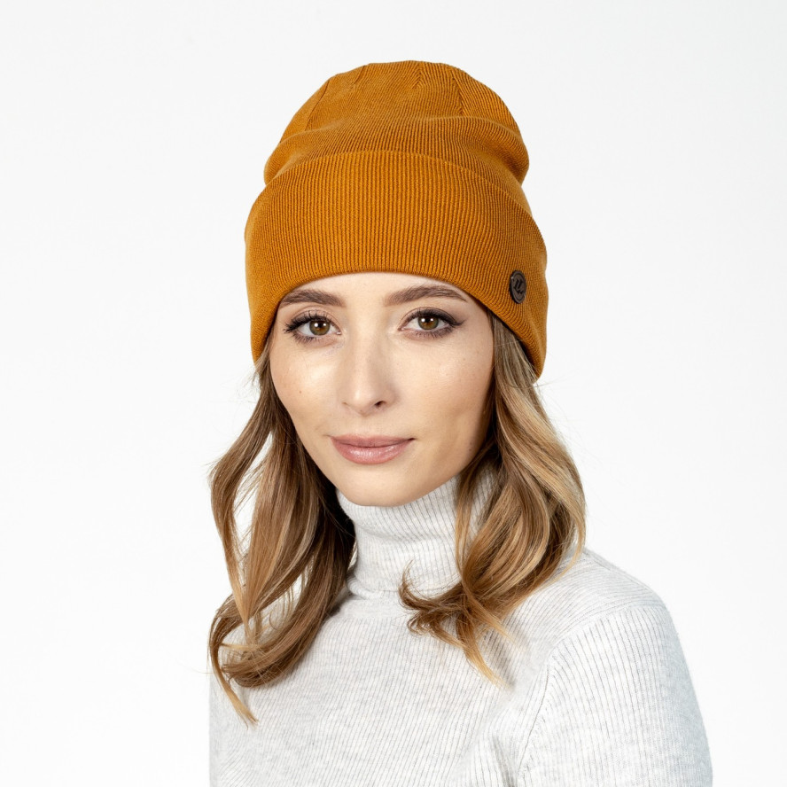 Шапка бини женская вискоза коричневая RUTH 592-773, фото 3