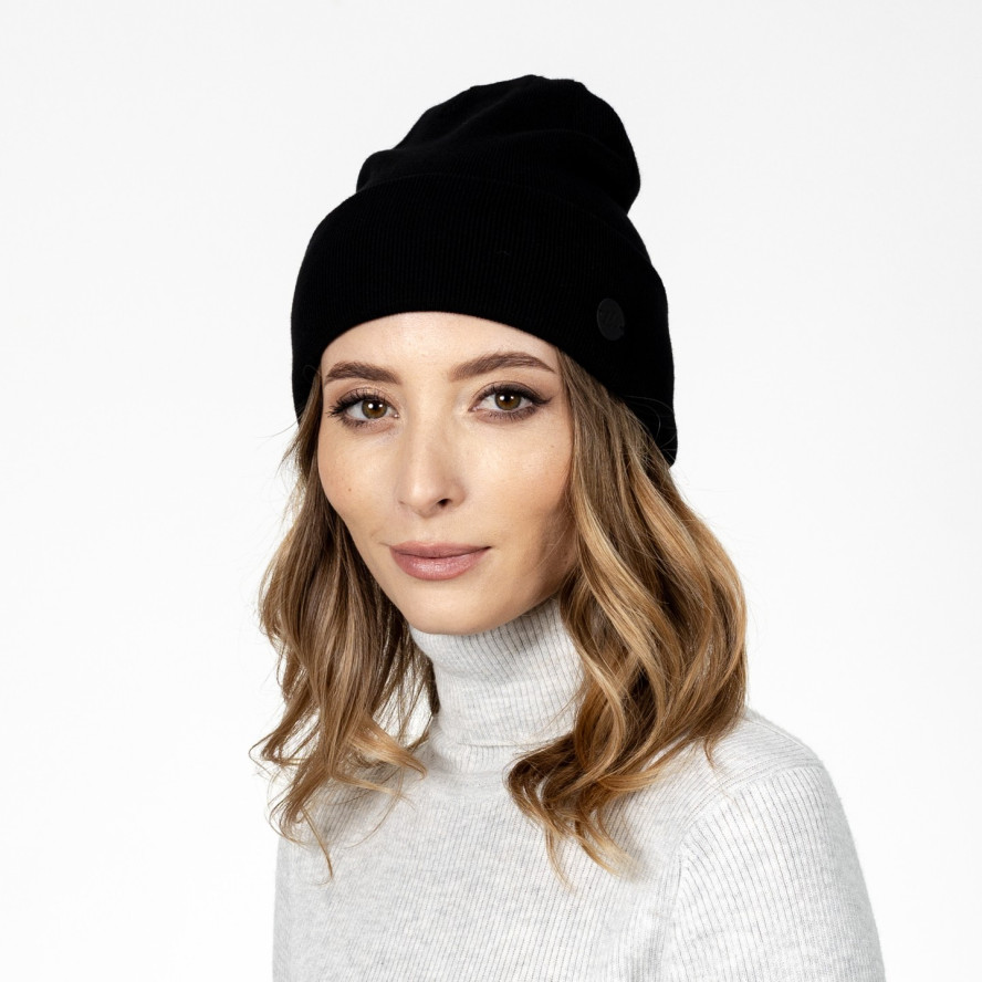 Шапка біні жіноча віскоза чорна RUTH 592-780, фото 3