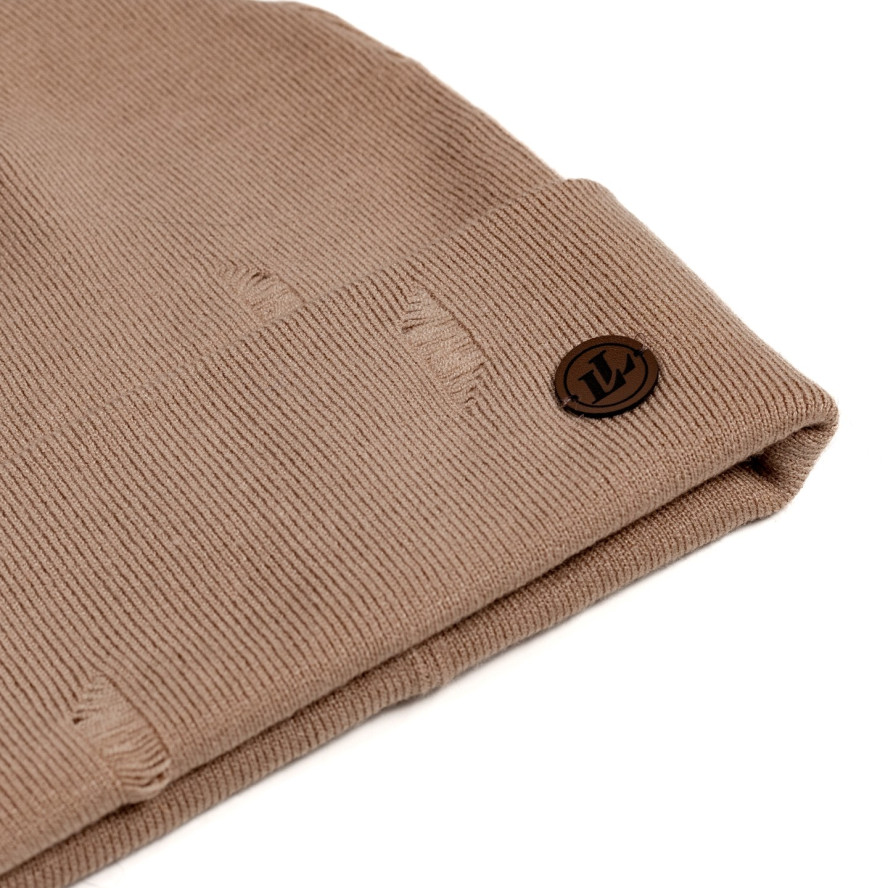 Шапка біні жіноча віскоза бежева ЛІВІЯ 592-827, фото 2