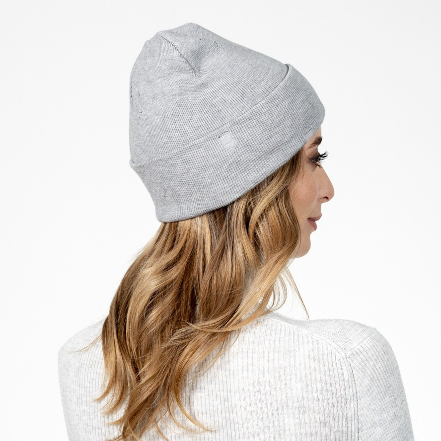 Шапка біні жіноча віскоза сіра ЛІВІЯ 592-841, фото 4