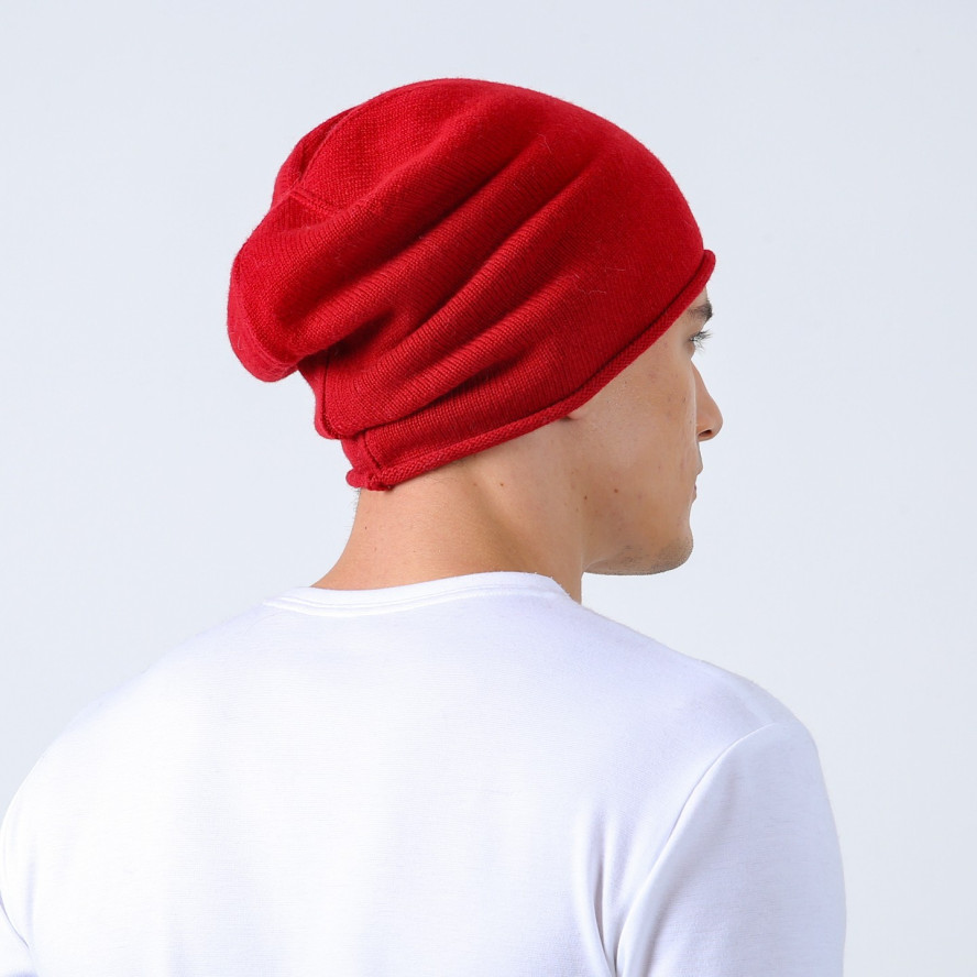 Шапка біні чоловіча вовна червона АЛІМ 593-954, фото 4