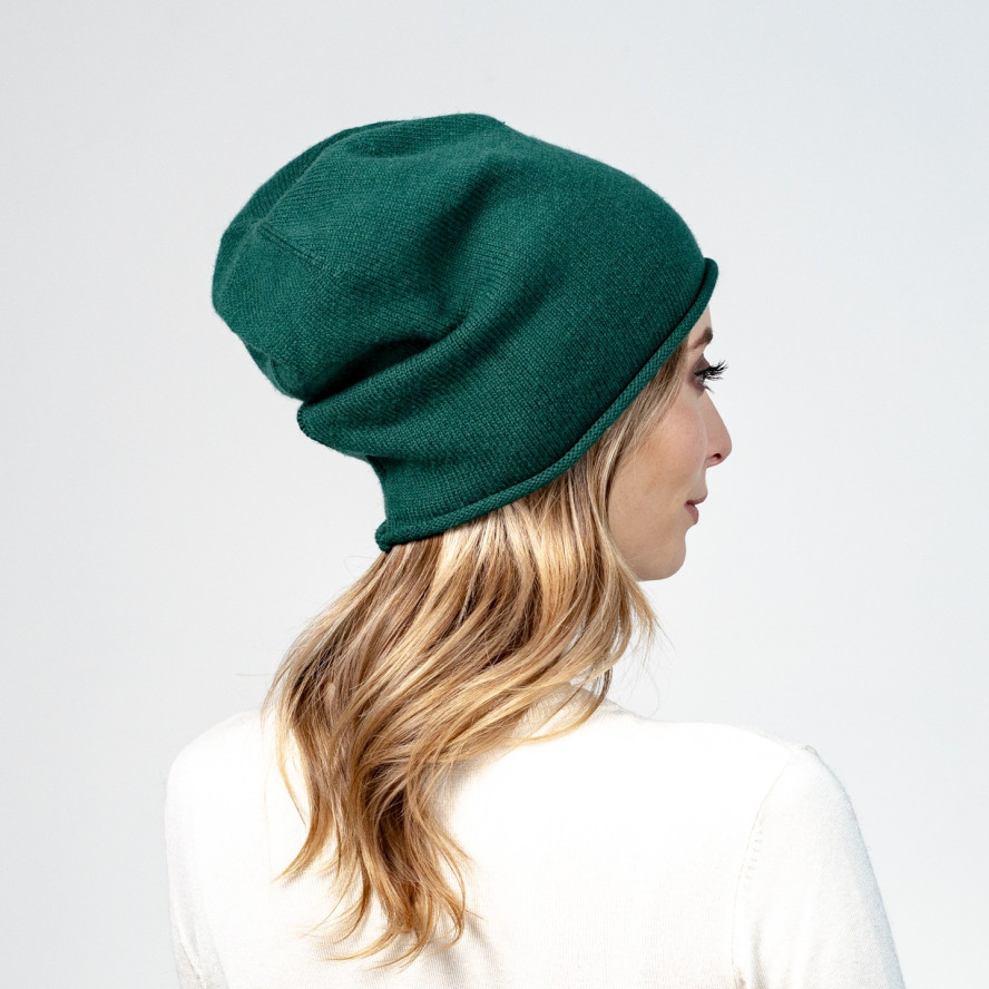 Шапка бини женская шерсть зеленая АЛИМ 593-961, фото 4