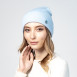 Шапка біні жіноча віскоза блакитна РАМІН 597-334, фото 3