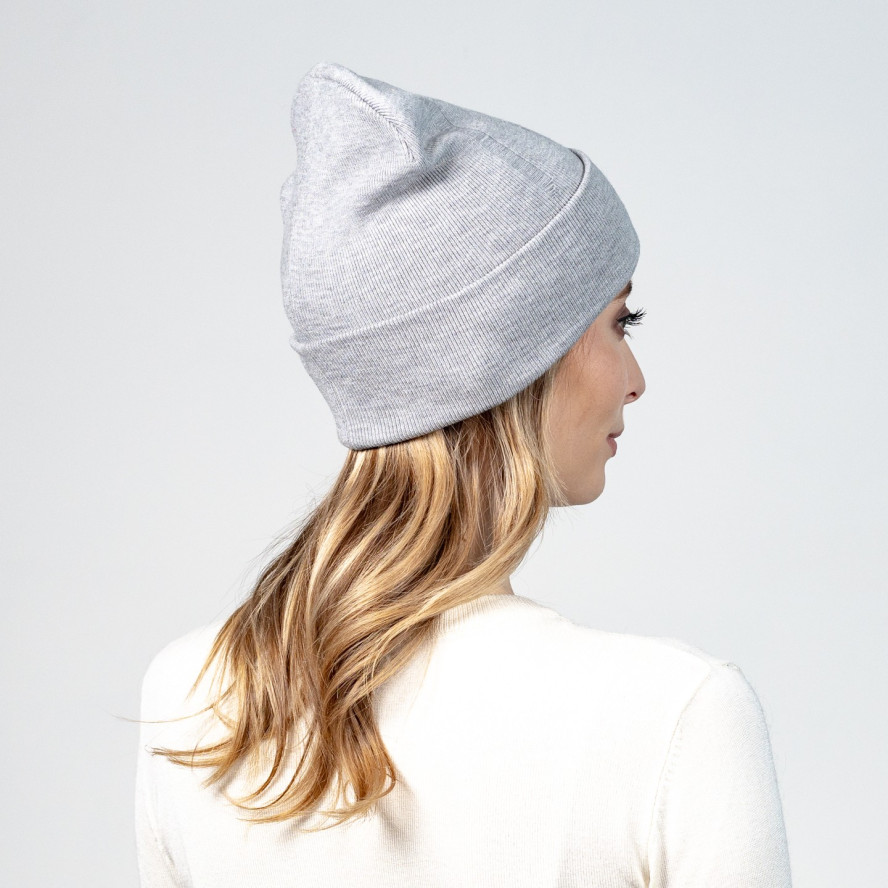 Шапка біні жіноча віскоза сіра РАМІН 597-341, фото 4