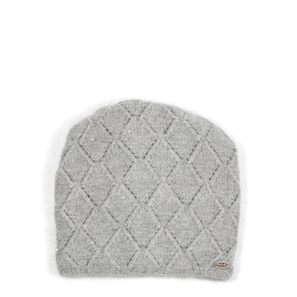 Шапка кулир с пайетками женская шерсть с люрексом серая РИММА 597-679 Шапка кулир с пайетками женская шерсть с люрексом серая РИММА 597-679