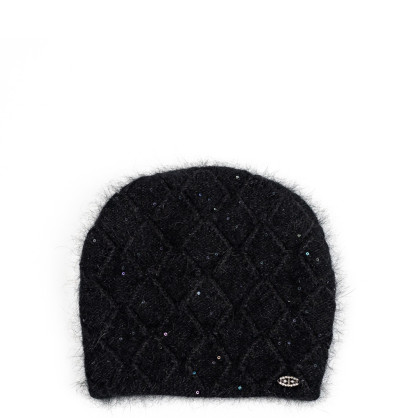 Шапка кулір з паєтками жіноча вовна з люрексом чорна РИММА 597-686 Шапка кулір з паєтками жіноча вовна з люрексом чорна РИММА 597-686