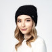 Шапка кулір з паєтками жіноча вовна з люрексом чорна РИММА 597-686, фото 4