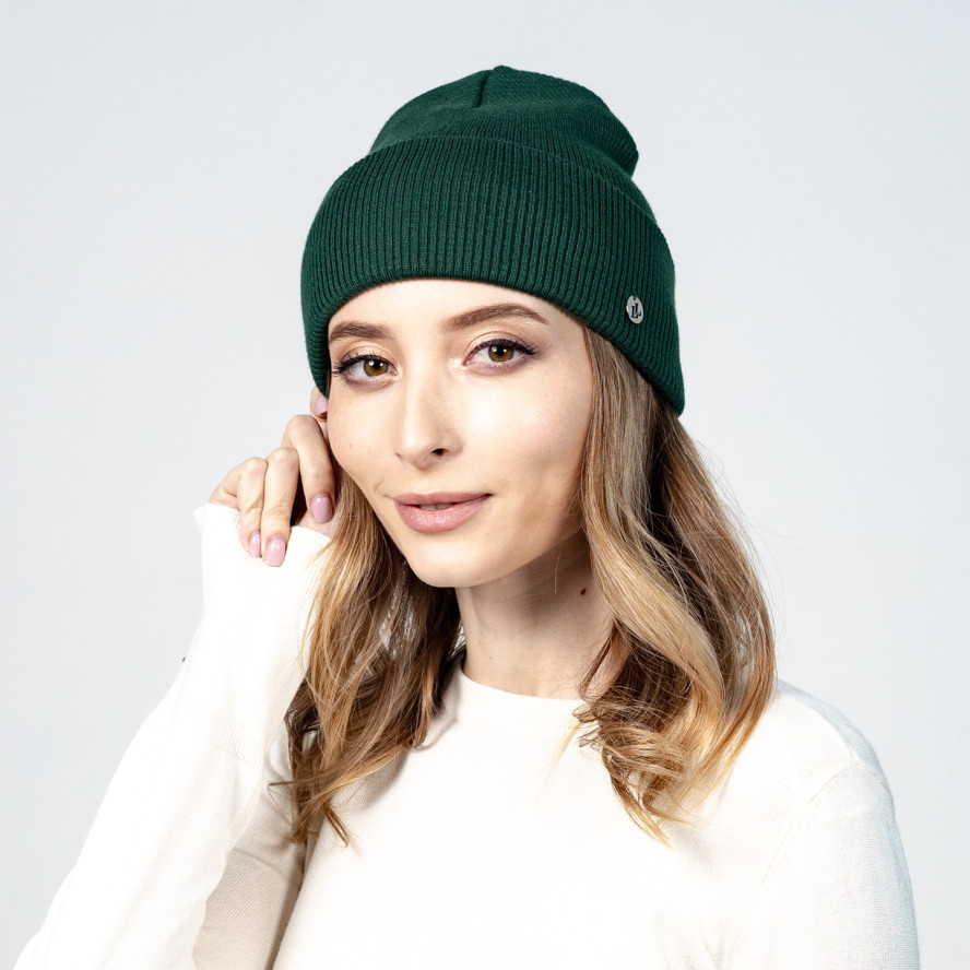 Шапка біні жіноча віскоза зелена МУЛАН 614-062, фото 3