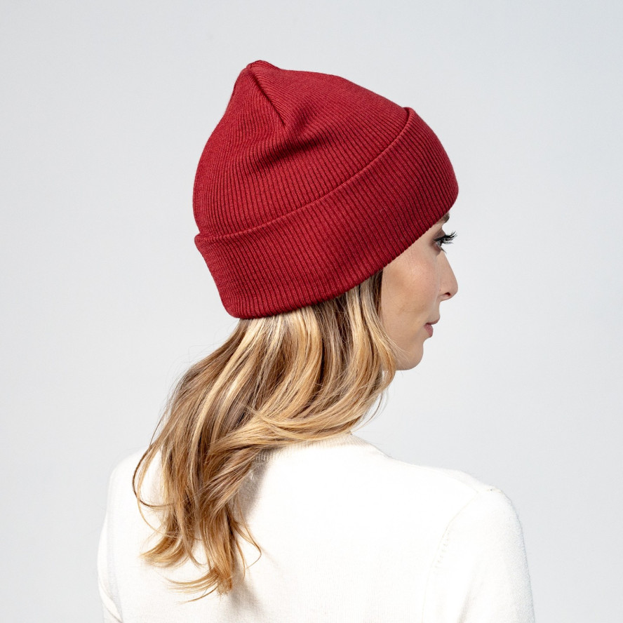 Шапка біні жіноча віскоза бордова МУЛАН 614-093, фото 4