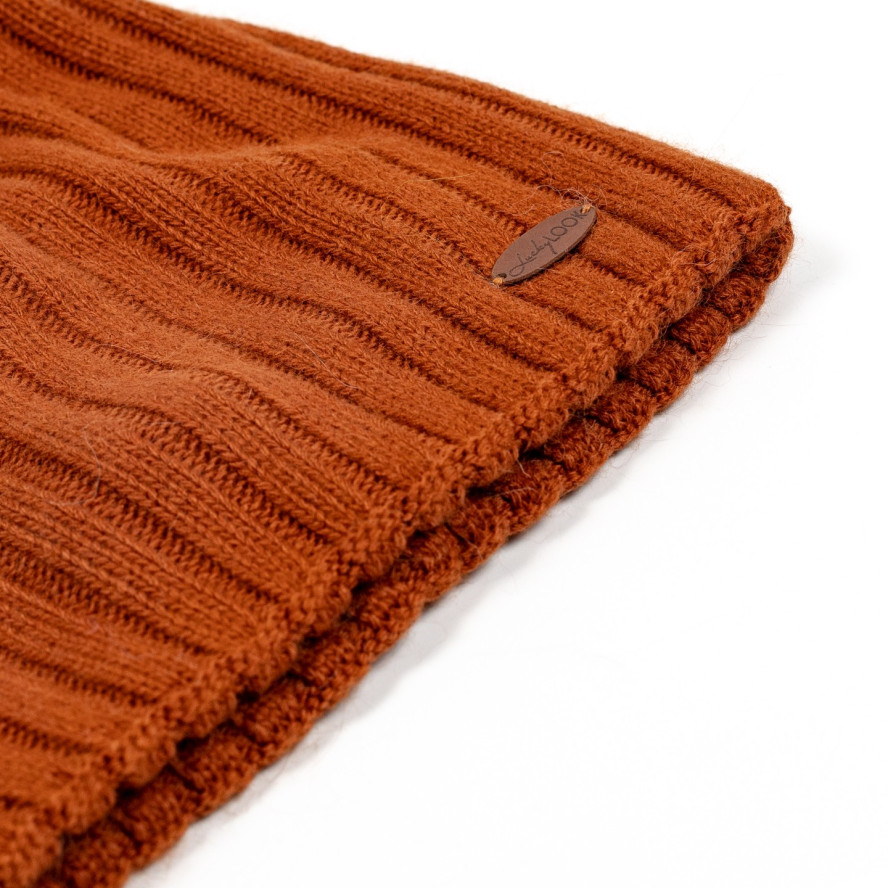 Шапка ковпак жіноча вовна коричнева LIORA 615-014, фото 2