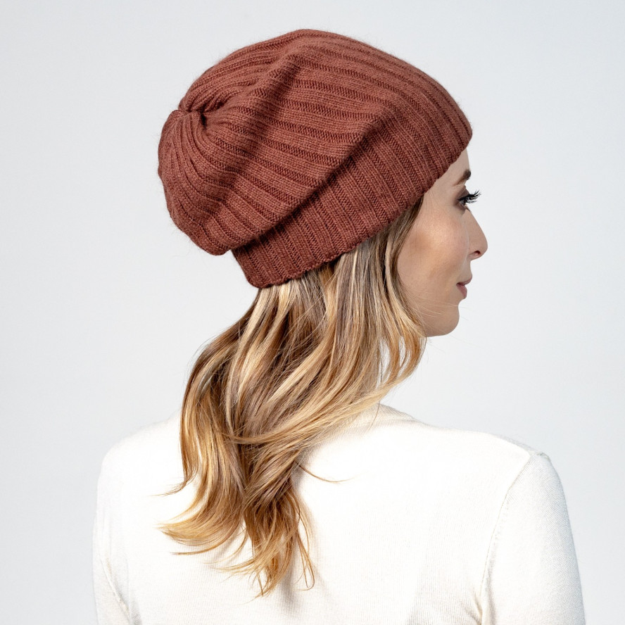 Шапка колпак женская шерсть коричневая LIORA 615-021, фото 4