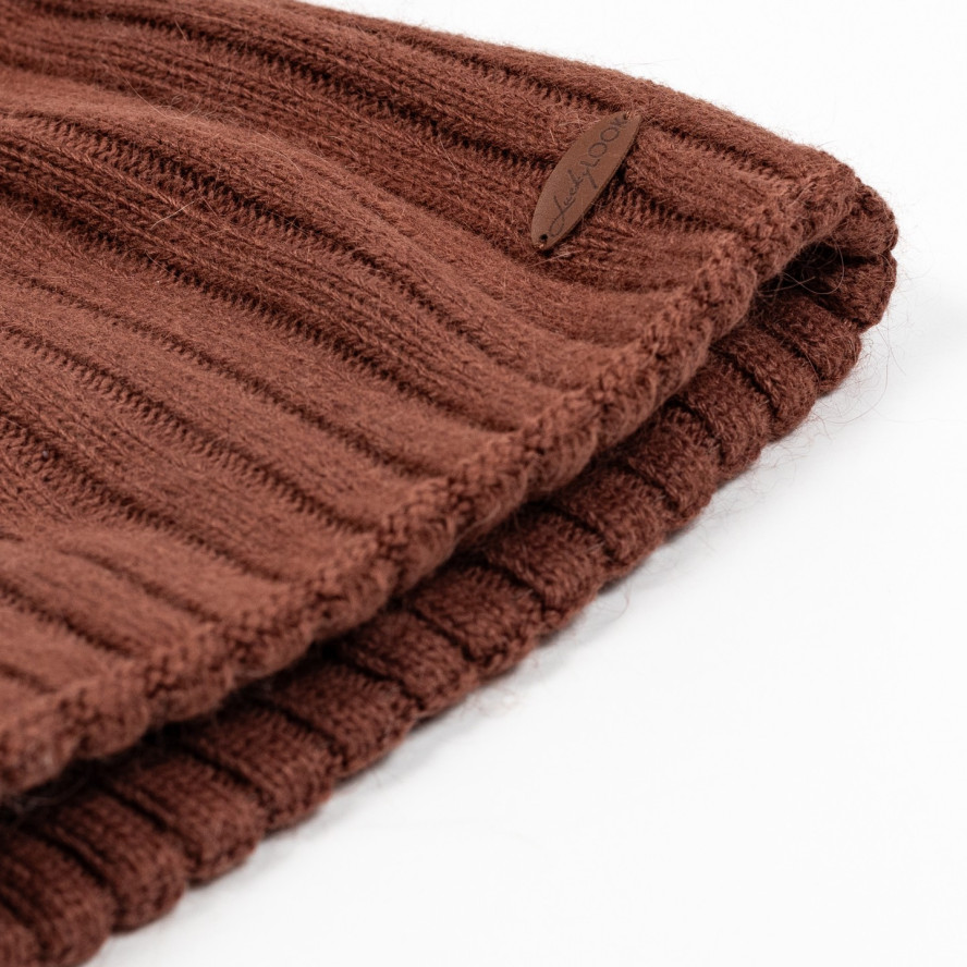 Шапка колпак женская шерсть коричневая LIORA 615-021, фото 2