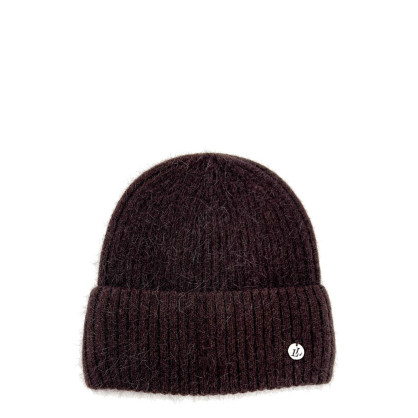 Шапка бини женская ангора коричневая EMILY 615-038