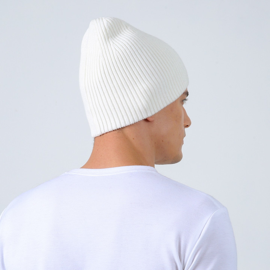 Шапка біні чоловіча вовна з віскозою молочна БЛЕЙК 653-092, фото 4