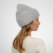 Шапка бини женская вискоза с ангорой серая BELINDA 653-160, фото 4