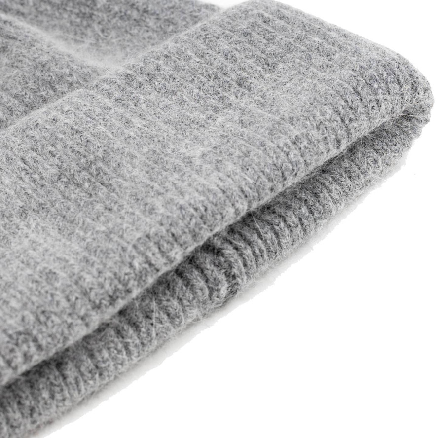 Шапка біні жіноча віскоза з ангорою сіра BELINDA 653-177, фото 2