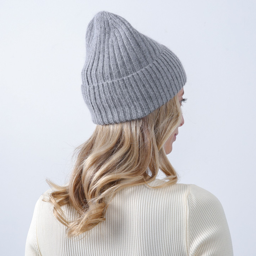 Шапка біні жіноча вовна сіра HARRIS 653-597, фото 4