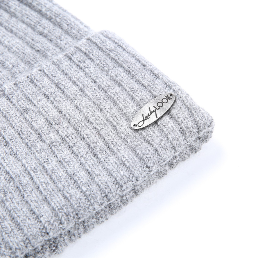 Шапка біні жіноча вовна сіра HARRIS 653-597, фото 2