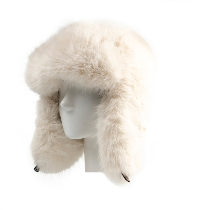Шапка вушанка жіноча штучне хутро песець молочна СІЛЬВІЯ 653-832 Шапка вушанка жіноча штучне хутро песець молочна СІЛЬВІЯ 653-832