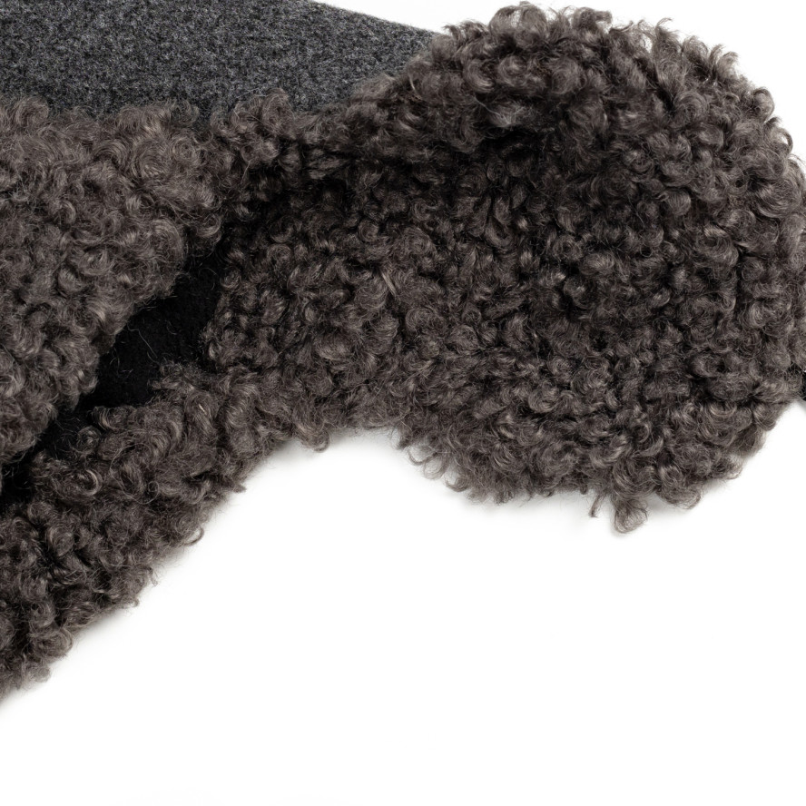 Шапка вушанка жіноча бавовна / штучне хутро каракуль сіра РЕНАТА 664-395, фото 2