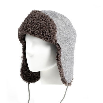 Шапка ушанка женская хлопок / искусственный мех каракуль серая РЕНАТА 664-418 Шапка ушанка женская хлопок / искусственный мех каракуль серая РЕНАТА 664-418