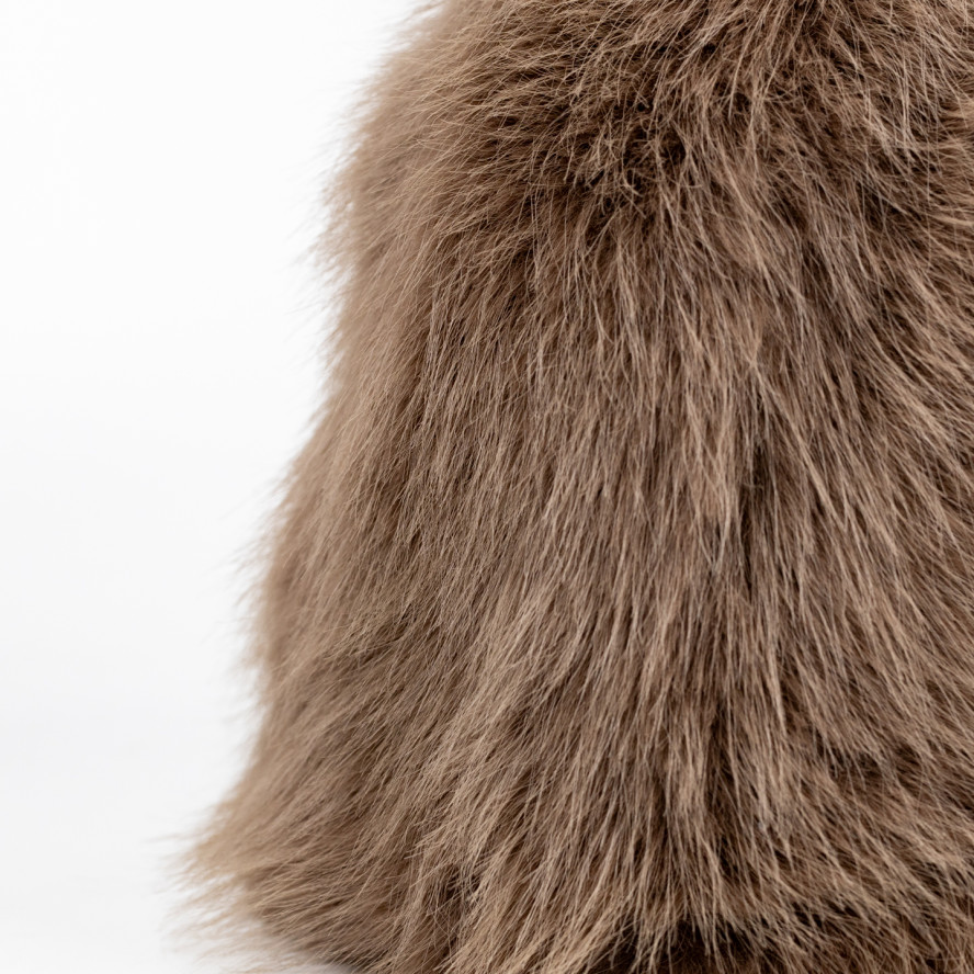 Шапка кубанка жіноча штучне хутро песець коричнева ЮНЕССА 664-579, фото 2