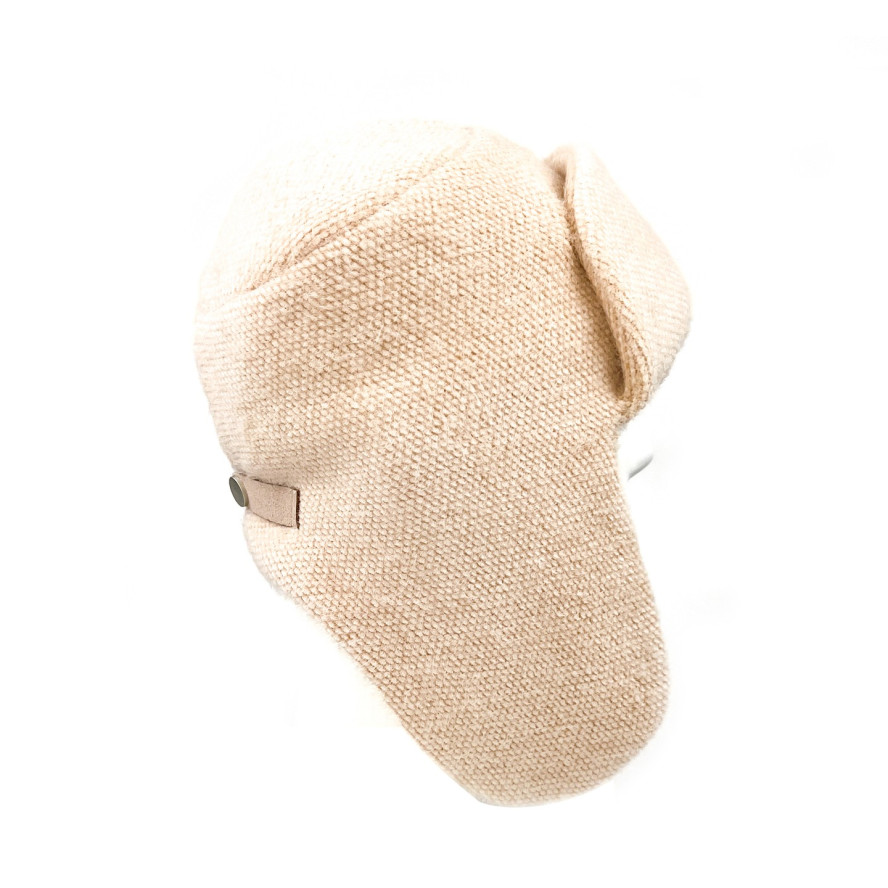 Шапка ушанка женская полиэстер бежевая ШЕРУ 674-196, фото 3