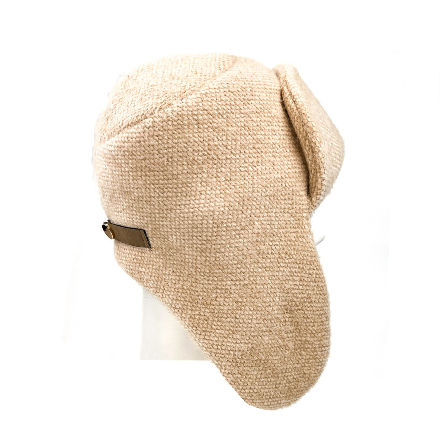 Шапка вушанка жіноча поліестер бежева ШЕРУ 674-226, фото 3