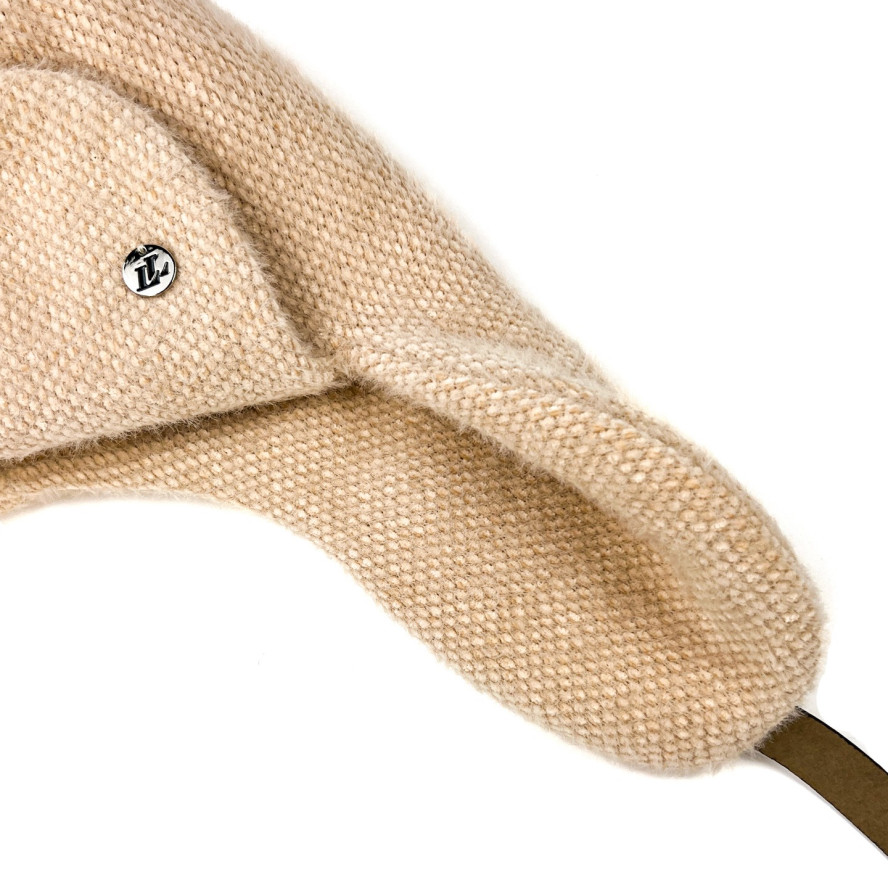 Шапка вушанка жіноча поліестер бежева ШЕРУ 674-226, фото 5