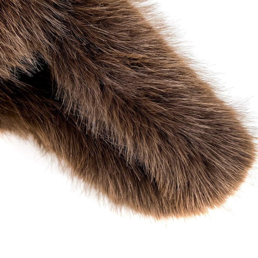 Шапка вушанка жіноча штучне хутро песець коричнева СІЛЬВІЯ 676-008, фото 3