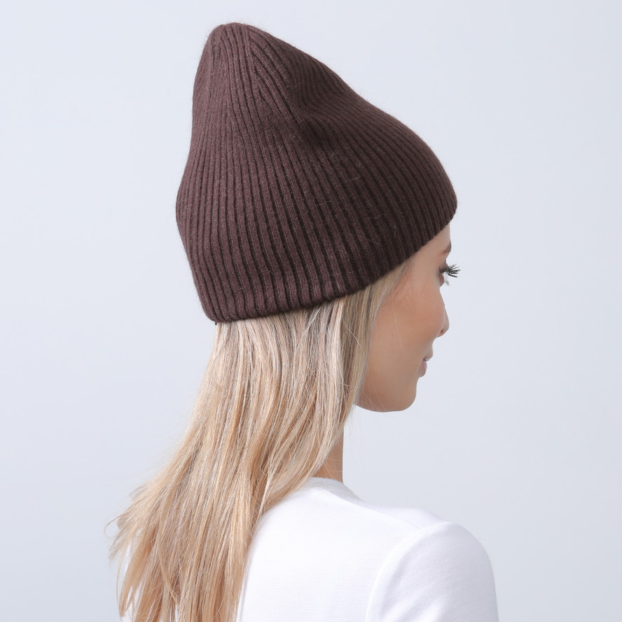 Шапка біні жіноча вовна коричневий ЯРЕМА 676-046, фото 4