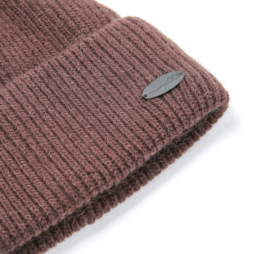 Шапка біні жіноча вовна коричнева ІЛАРІЯ 676-060, фото 2