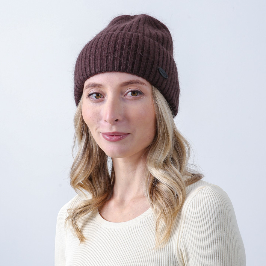 Шапка бини женская шерсть коричневая HARRIS 676-084, фото 3
