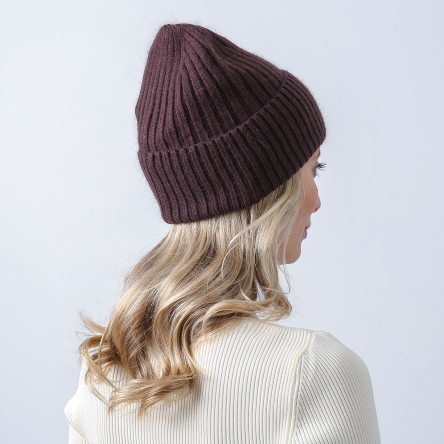 Шапка бини женская шерсть коричневая HARRIS 676-084, фото 4