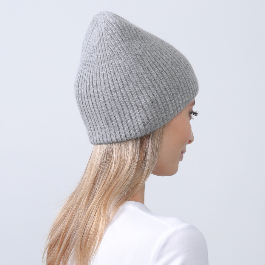 Шапка біні жіноча вовна сіра ЯРЕМА 683-006, фото 4