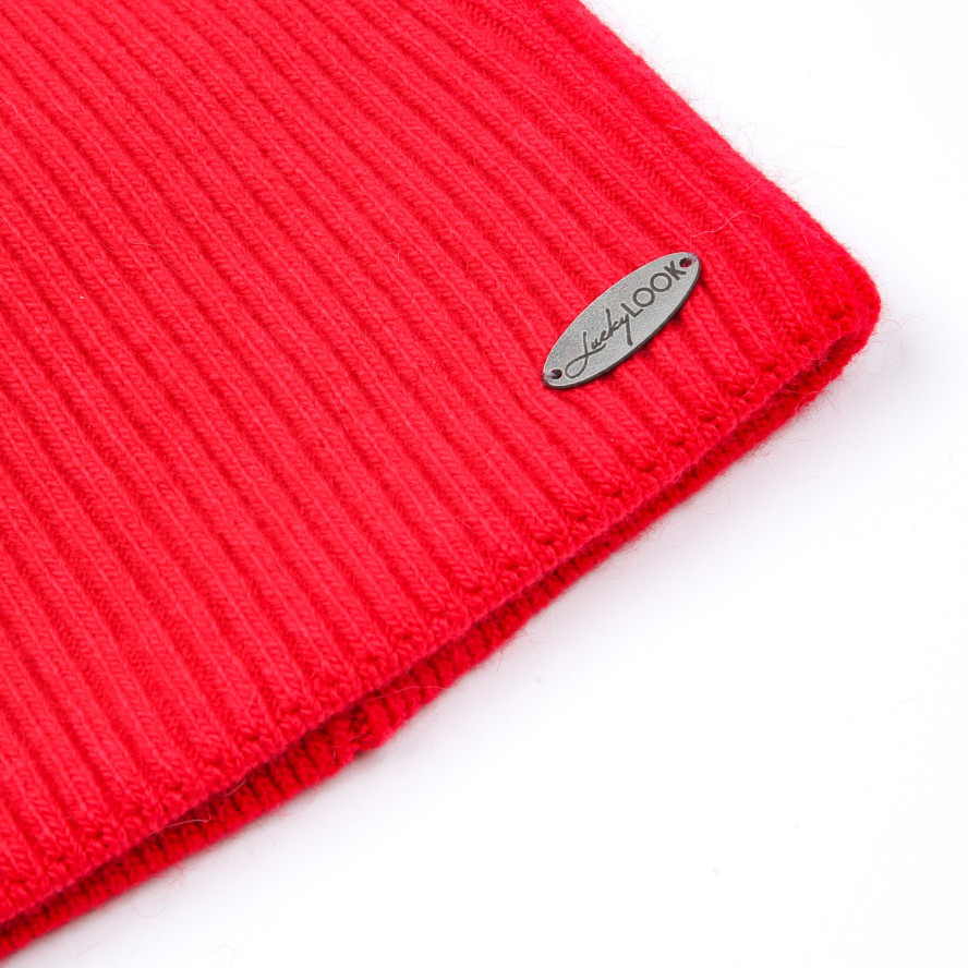 Шапка біні жіноча вовна червона ЯРЕМА 725-072, фото 2