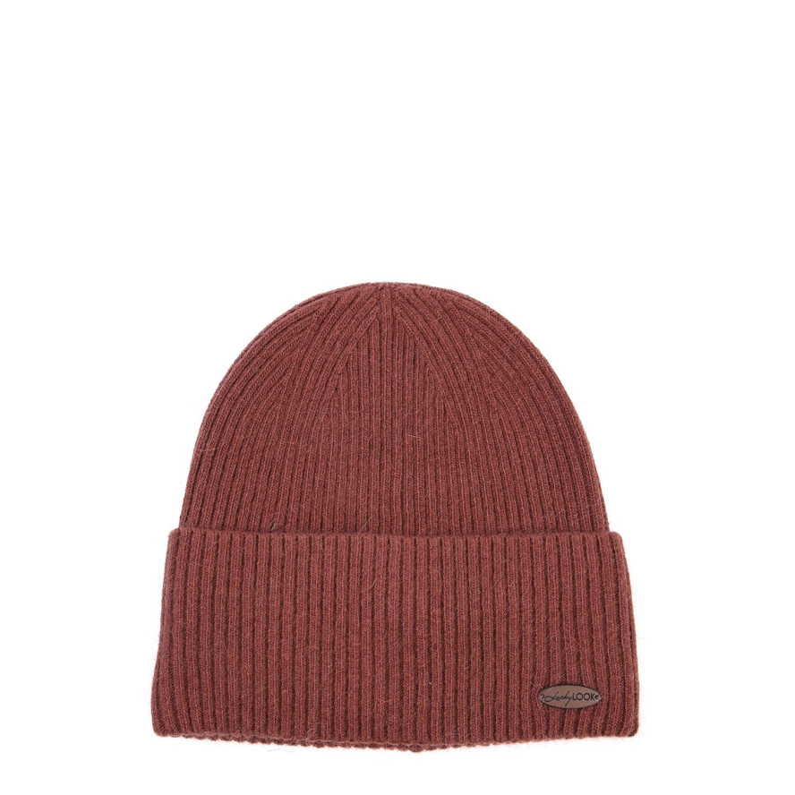 Шапка біні жіноча вовна коричнева MAELYS 843-851, фото 1