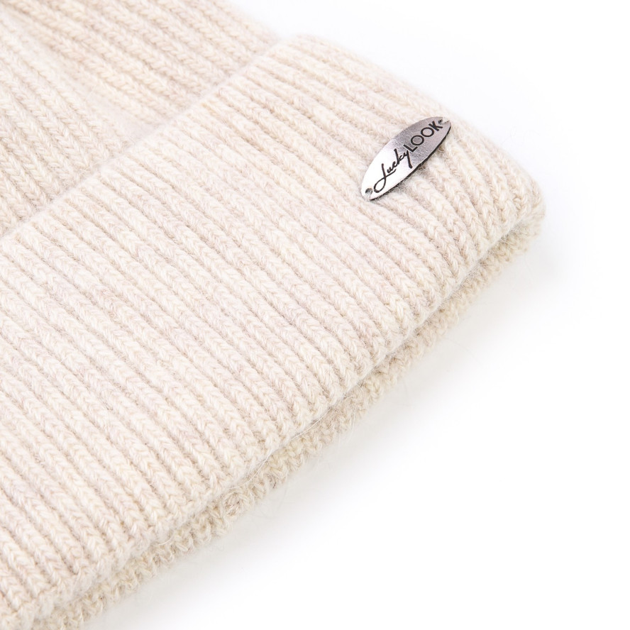 Шапка біні жіноча вовна бежева ІЛАРІЯ 847-668, фото 2