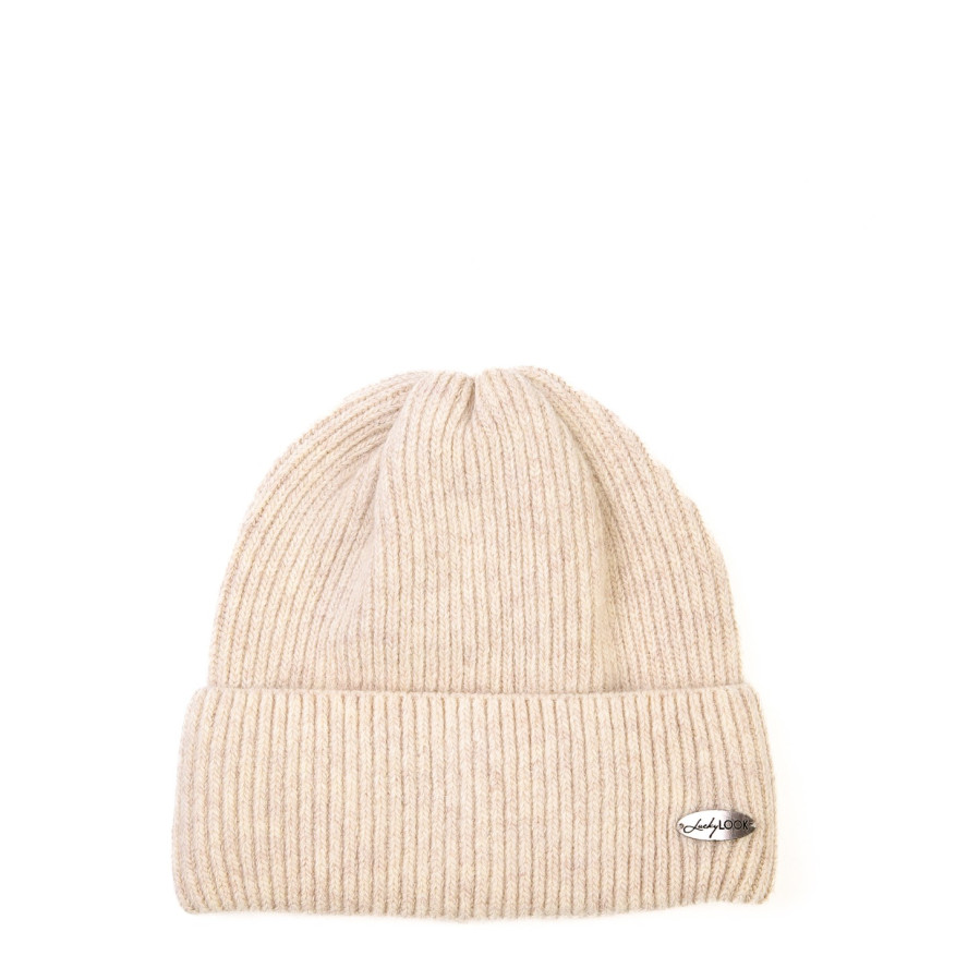 Шапка біні жіноча вовна бежева ІЛАРІЯ 847-668, фото 1