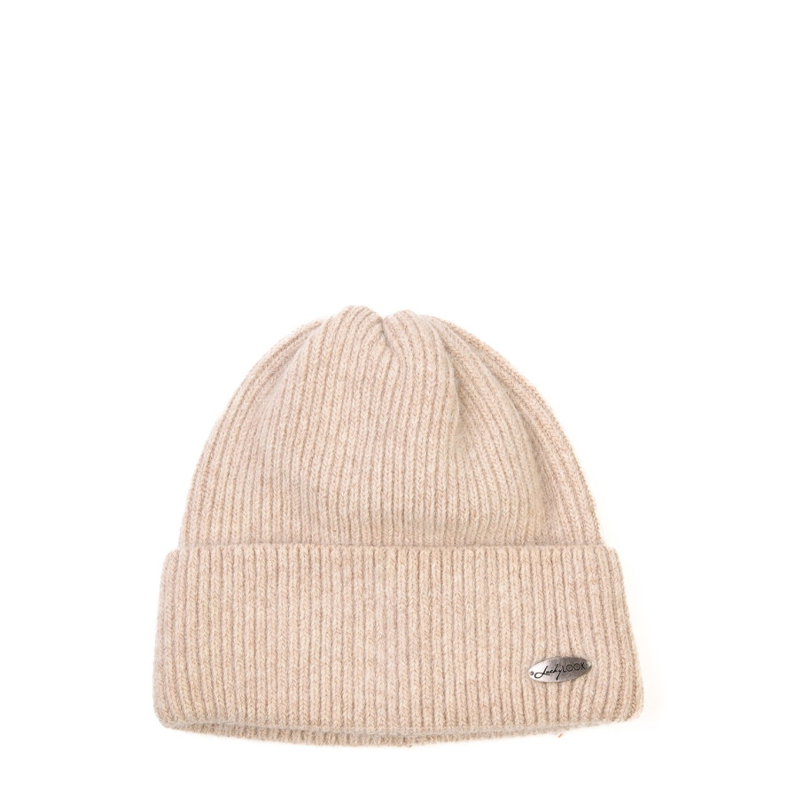 Шапка біні жіноча вовна бежева ІЛАРІЯ 484-675, фото 1