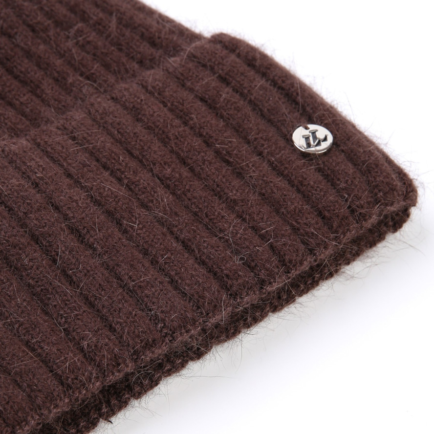 Шапка біні жіноча ангора коричнева MEGAIN 847-699, фото 2