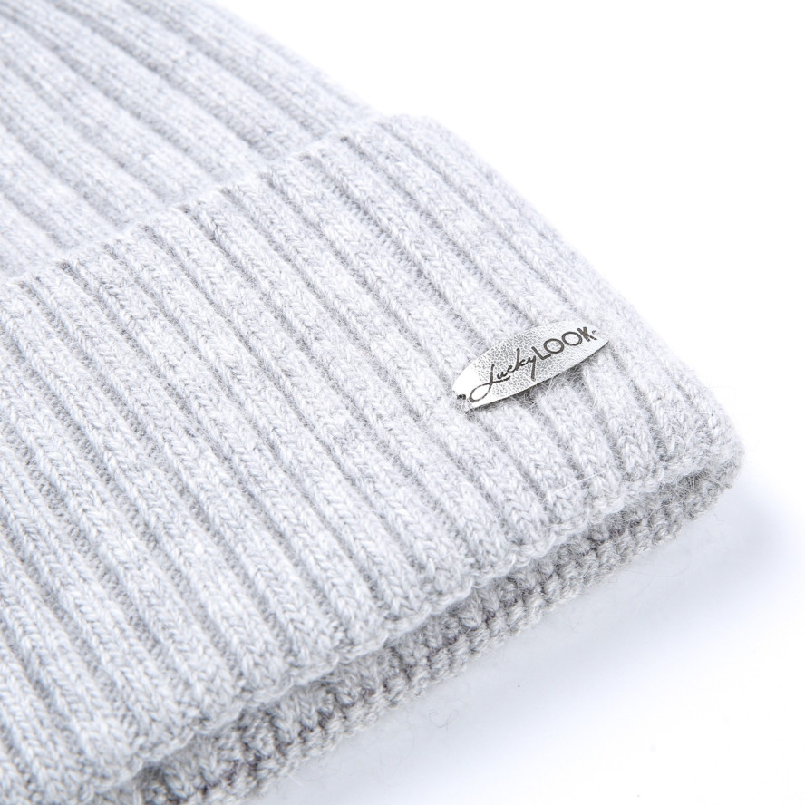 Шапка бини женская шерсть серая HARRIS 856-707, фото 2