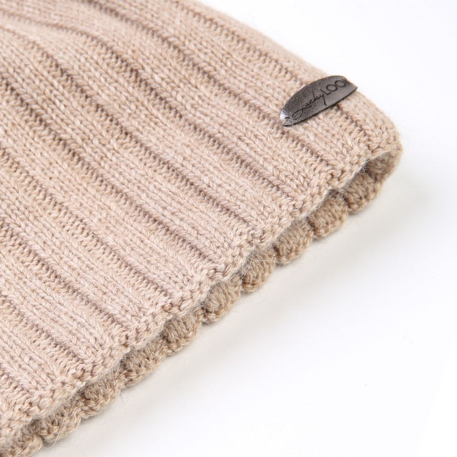 Шапка ковпак жіноча вовна бежева LIORA 857-612, фото 2