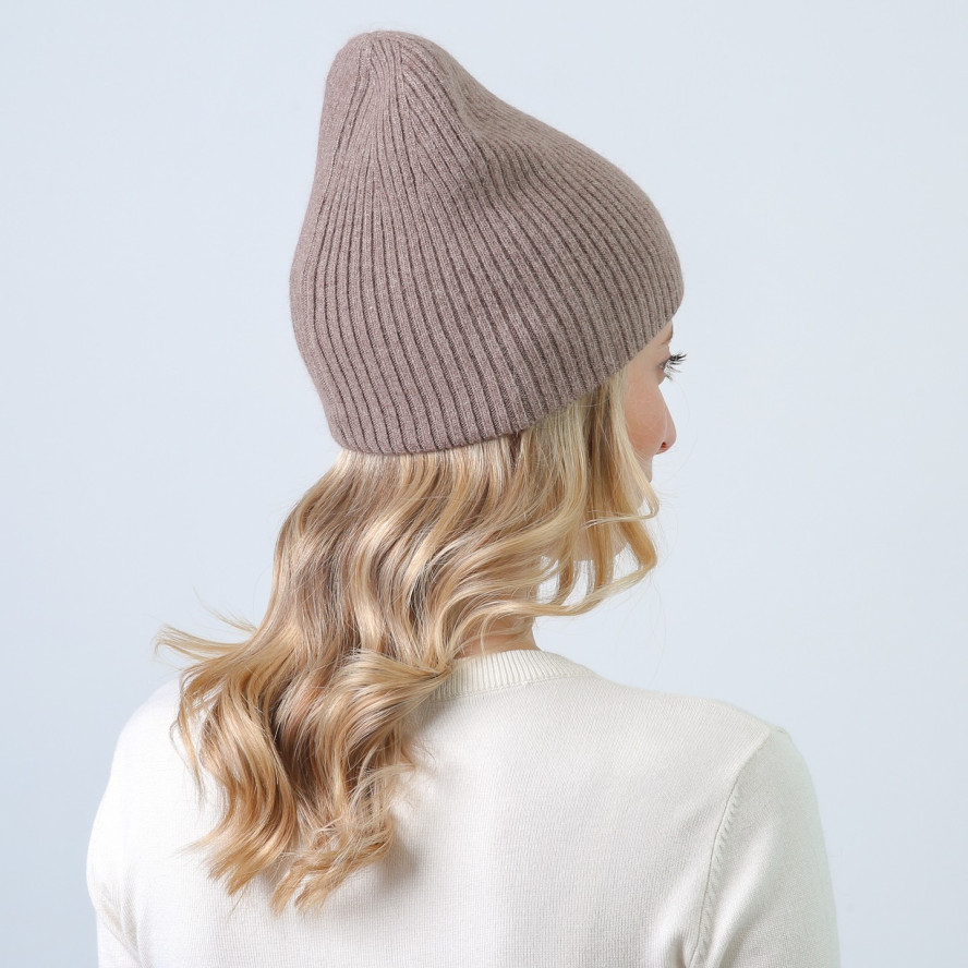 Шапка біні жіноча вовна коричнева ЯРЕМА 857-636, фото 4