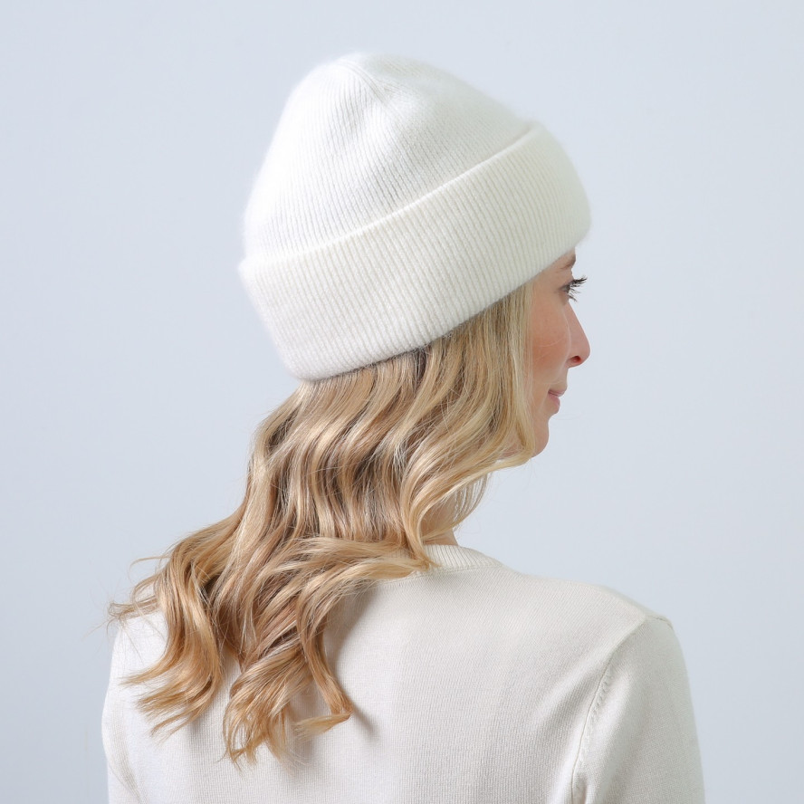 Шапка по голові жіноча віскоза з ангорою біла ФІОНА 863-767, фото 4