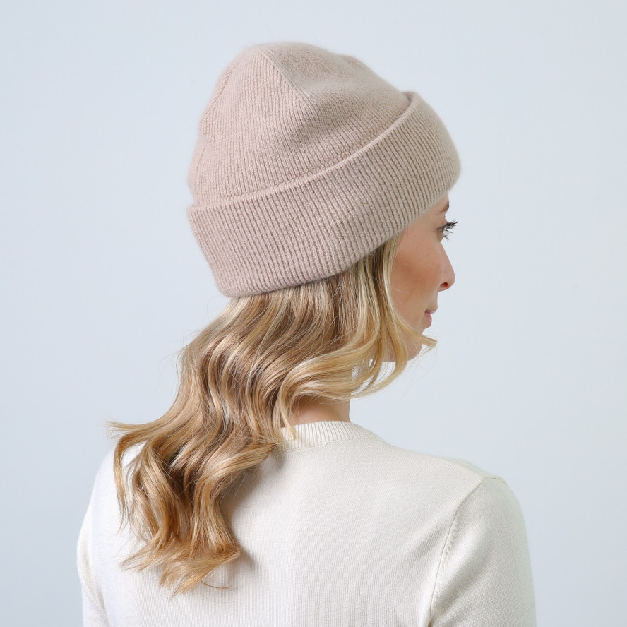 Шапка по голові жіноча віскоза з ангорою бежева ФІОНА 863-774, фото 4