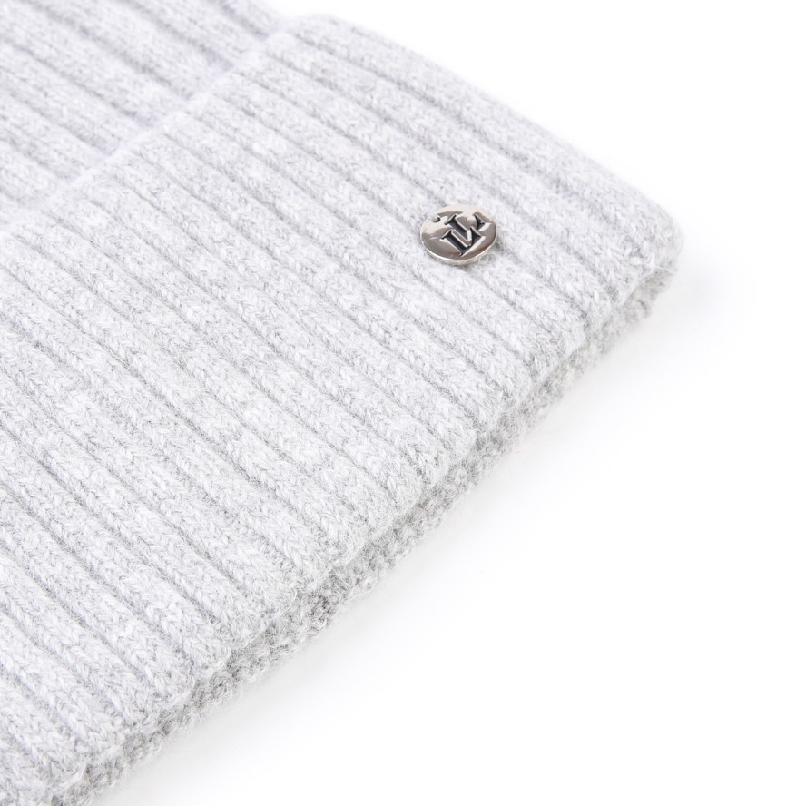 Шапка бини женская вискоза с ангорой серая ВЕЛМА 863-811, фото 2